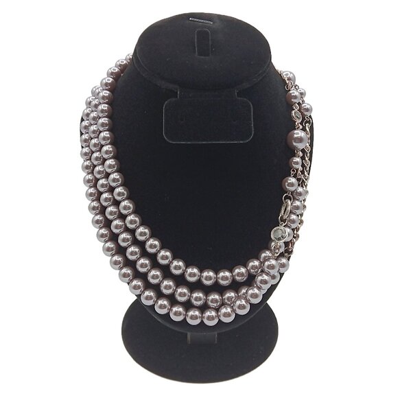 Monet Jewelry - Vintage Monet Faux Silver Bead Necklace 60” Flapper Curb Chain Signed Costume